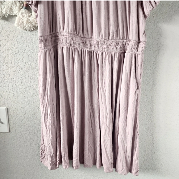 Torrid Super Soft Knit Blush Pink Pocke Jersey Empire Waist Puff Sleeve Dress 2X - Picture 4 of 9